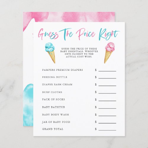 Ice Cream Gender Reveal Party Guess The Price