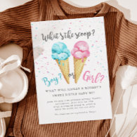 Ice Cream Gender Reveal Party Invitation