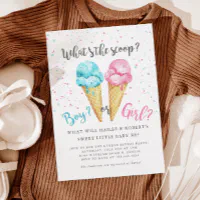 Whats the Scoop Cupcake Toppers/ Ice Cream Gender Reveal/ Set of