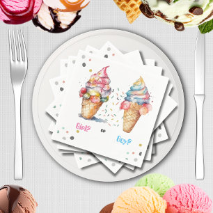 Ice Cream Gender Reveal Party Napkins