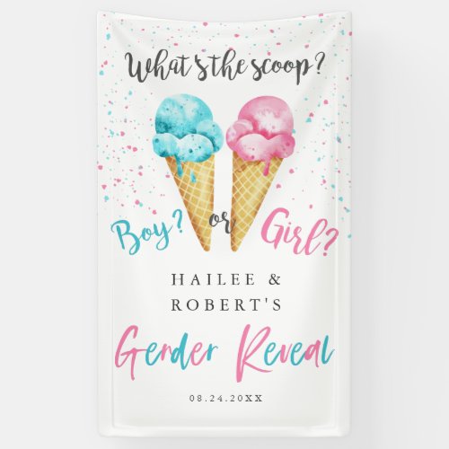 Ice Cream Gender Reveal Party Welcome Banner