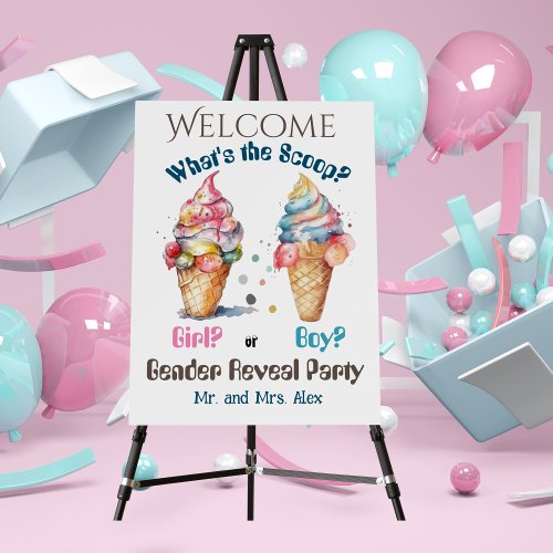 Ice Cream Gender Reveal Party Welcome Sign
