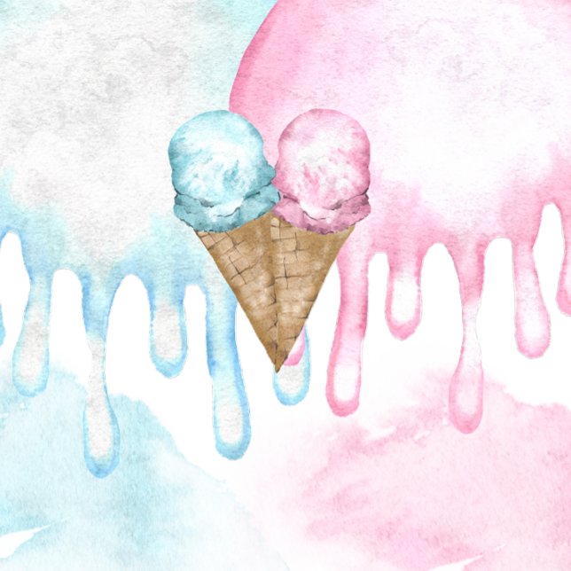 Ice Cream Gender Reveal Welcome sign.  Faux Canvas Print (Creator Uploaded)