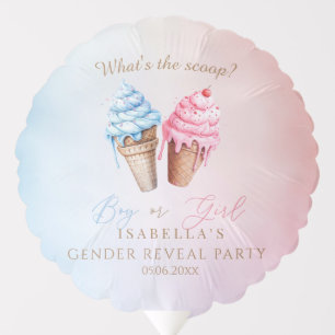 Ice cream Gender Reveal What's The Scoop Balloon