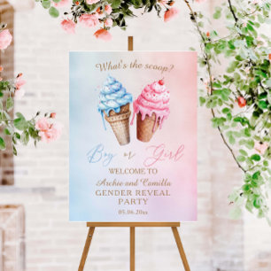 Ice cream Gender Reveal What's The Scoop Foam Board