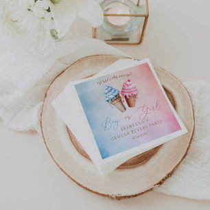 Ice cream Gender Reveal What's The Scoop Napkins