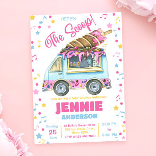 Ice Cream Girl Baby Shower Party Invitation