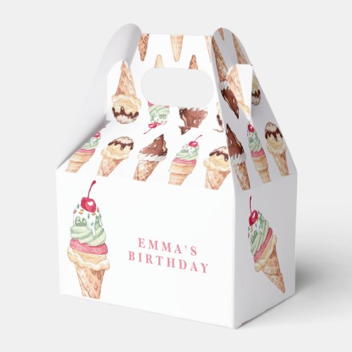 Ice Cream Girl BirthdayFavor box
