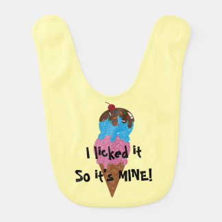 Ice Cream Glitter Cone with Quote Baby Bib