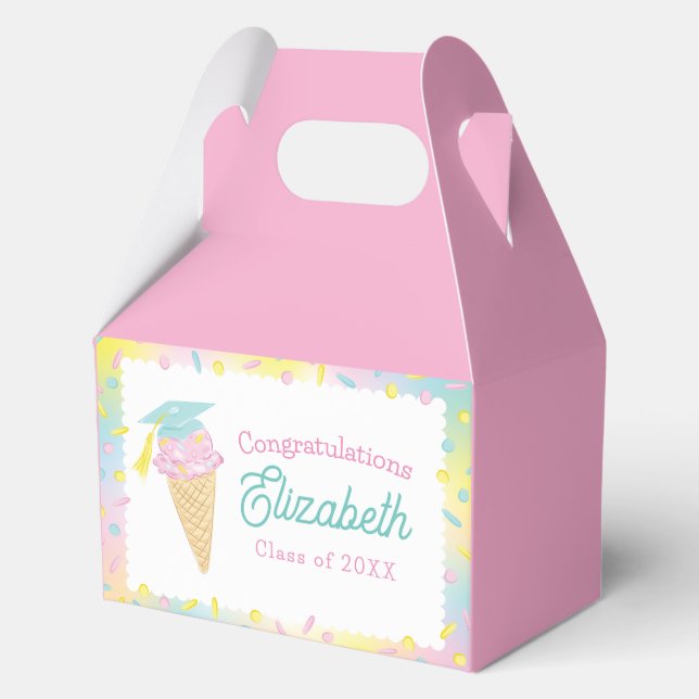 Ice Cream Graduation Party Favor Boxes (Front)