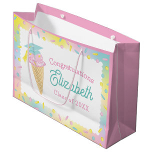Ice Cream Graduation Party Large Gift Bag