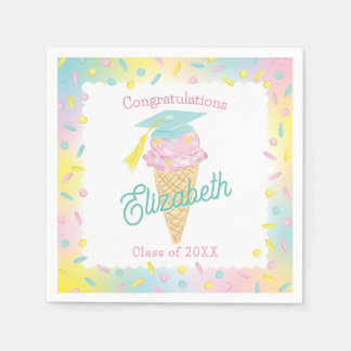 Ice Cream Graduation Party Napkins