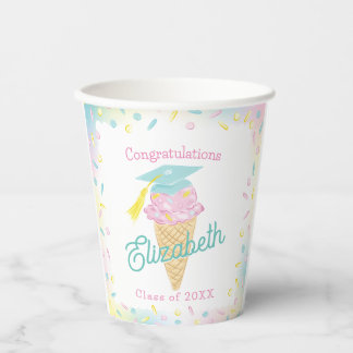 Ice Cream Graduation Party Paper Cups