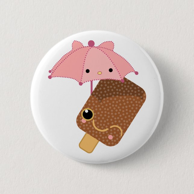 ice cream green pinback button (Front)