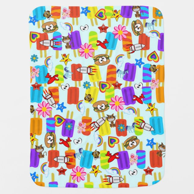 Ice Cream Hamburger Baby Blanket (Front)