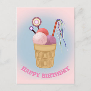 Ice cream Happy Birthday 2 Holiday Postcard