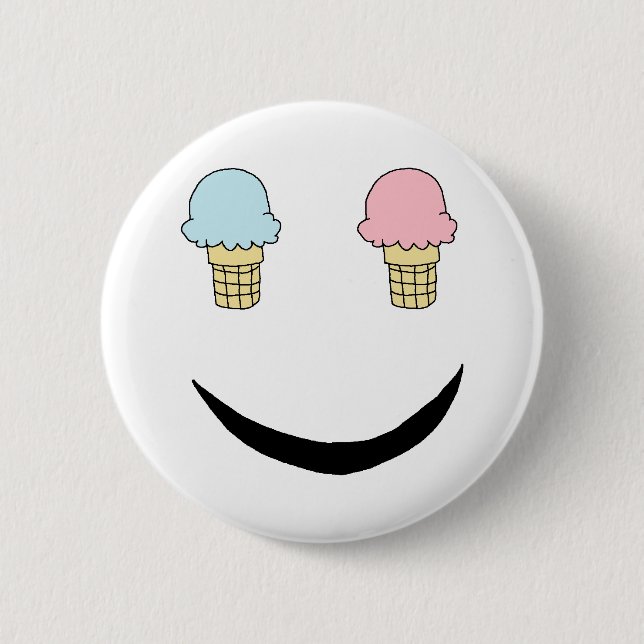Ice Cream Happy Face Button (Front)