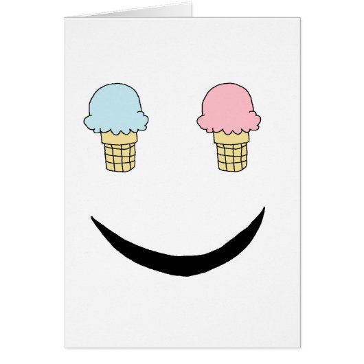 Ice Cream Happy Face Cards (Front)