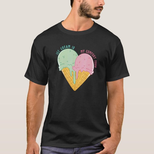 Ice Cream Heart  Summer Ice Cream  Ice Cream Heart T-Shirt (Front)
