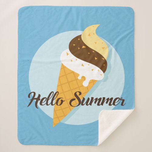 Ice Cream Hello custom color blankets