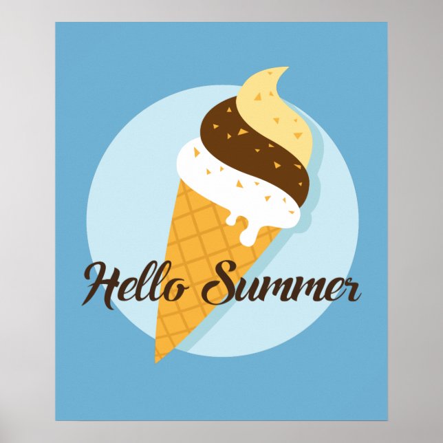 Ice Cream Hello custom color poster (Front)