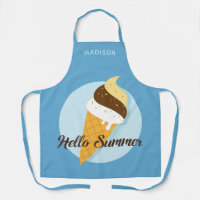 Ice Cream Hello custom name Apron