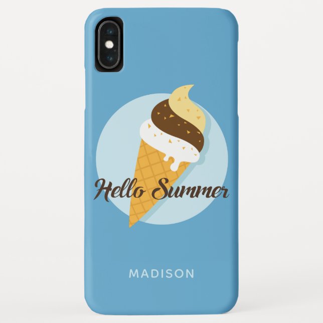Ice Cream Hello custom name & color phone cases (Back)