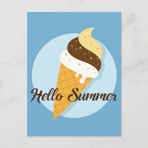 Ice Cream Hello postcard
