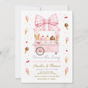 Ice Cream Here’s the Scoop Baby Shower Invitation