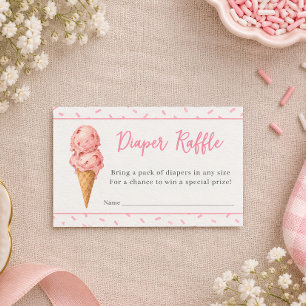 Ice Cream Here’s The Scoop Sprinkle Diaper Raffle Enclosure Card