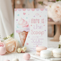 Ice cream Heres the scoop pastel 1st birthday