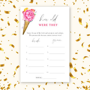 Ice cream - How old were they bridal game