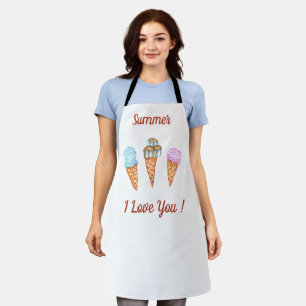 Ice Cream I Love You Cute Summer   Apron
