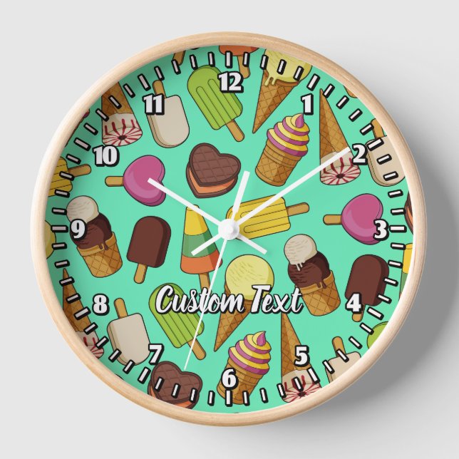 Ice Cream Icons Large Clock (Front)