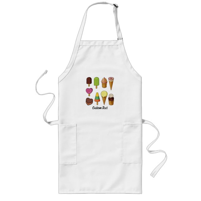 Ice Cream Icons Long Apron (Front)