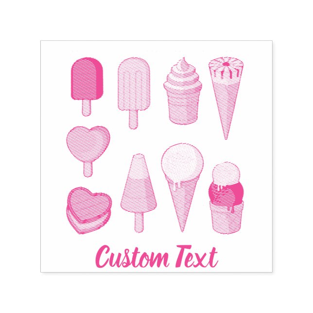 Ice Cream Icons Self-inking Stamp (Design)
