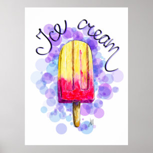Ice cream illustration poster