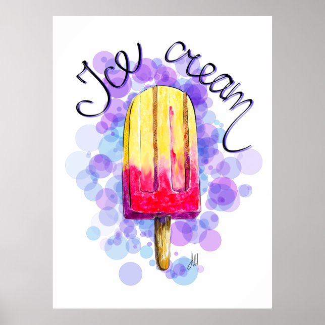 Ice cream illustration poster (Front)