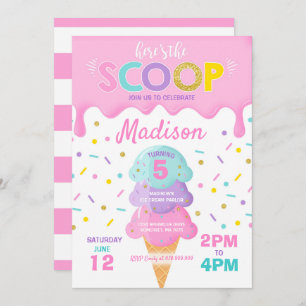 Ice Cream Invitation Ice Cream Birthday Party