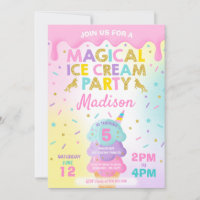 Lilo and Stitch Ice Cream Birthday - Photo Invitation