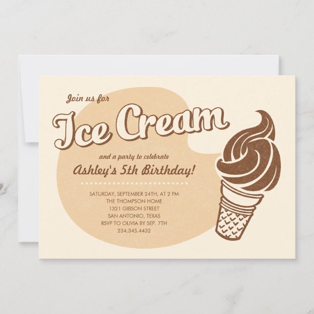 Ice Cream Invitations (Front)