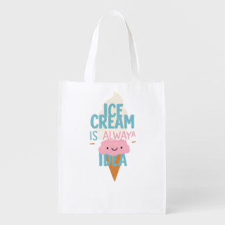 Ice Cream is Always a Good Idea 🍦 | Cute Pastel Grocery Bag