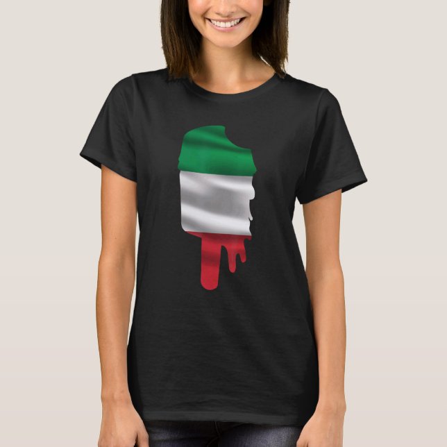 Ice Cream Italian Flag Popsicle Italy Republic Day T-Shirt (Front)