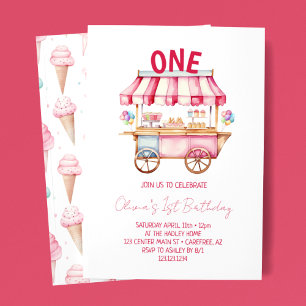 Ice Cream Kid's 1st Birthday Invitation