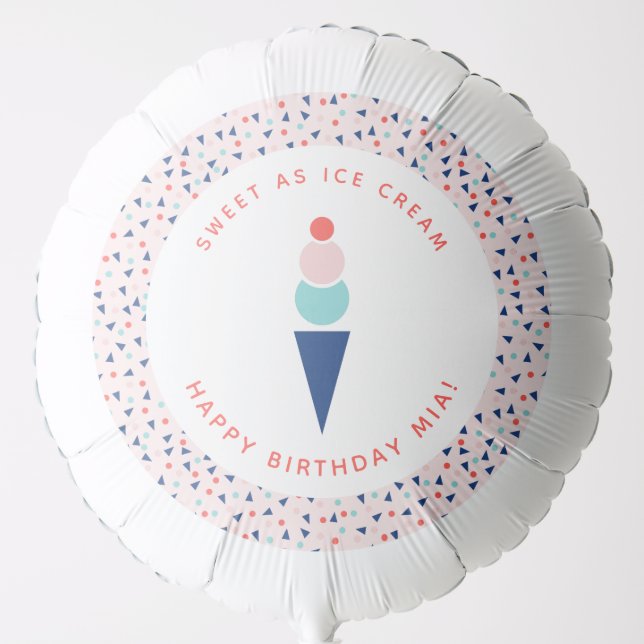 Ice Cream Kids Birthday Party Custom Balloon (Front)