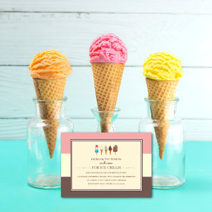 Ice Cream Kids Birthday Party Invitations