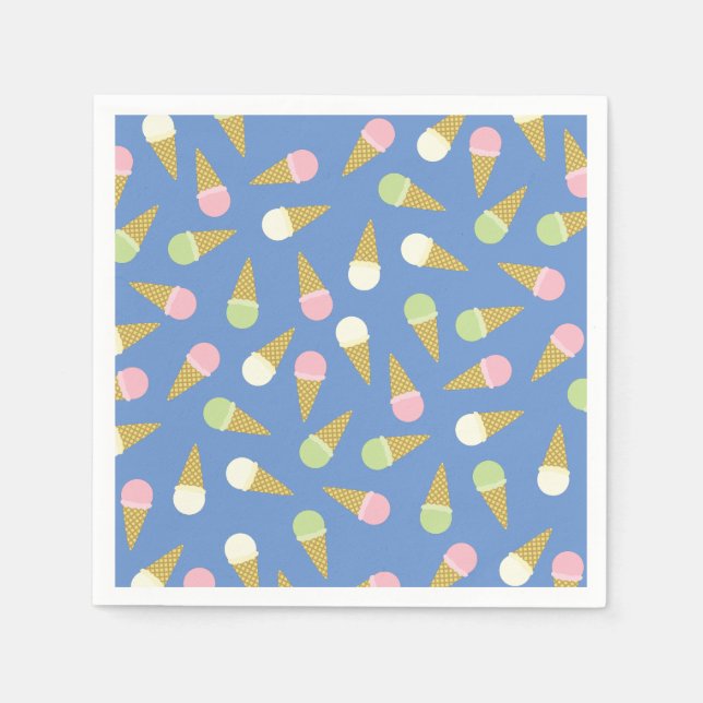Ice Cream Kid's Birthday Party Napkins (Front)
