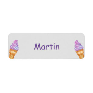 Ice-cream kids name Label