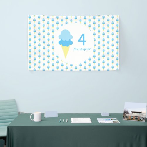 Ice Cream Kids Summer Birthday Banner