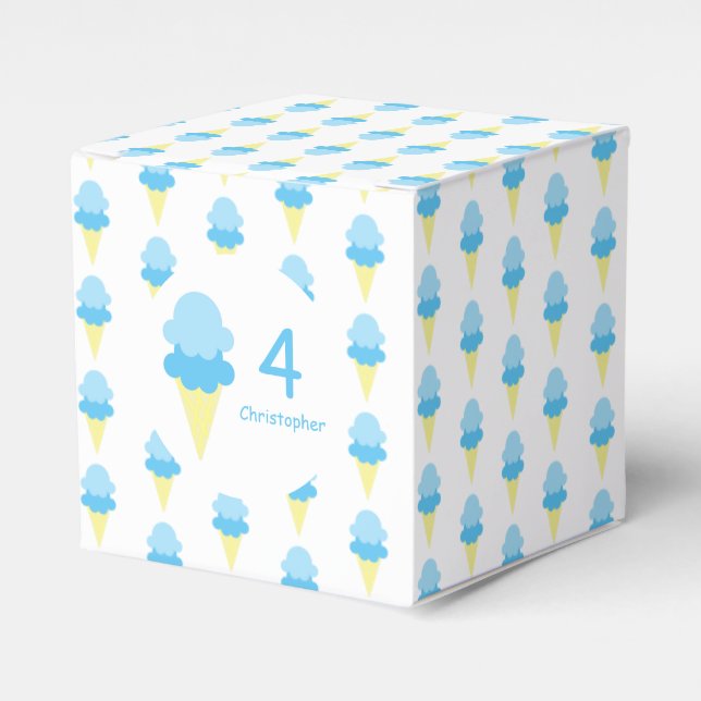 Ice Cream Kids Summer Birthday Favor Boxes (Front Side)
